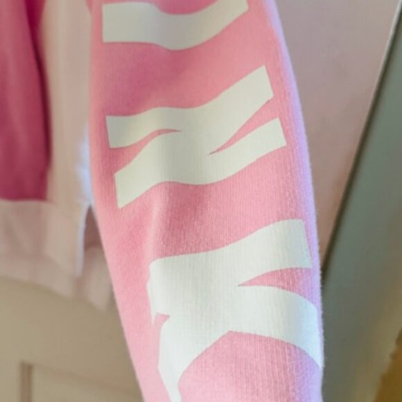 VS PINK Pastel Pink Colorblock Quarter Zip Sweatshirt S Preppy Soft Girl EUC - Picture 2 of 8